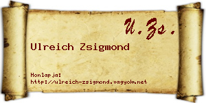 Ulreich Zsigmond névjegykártya